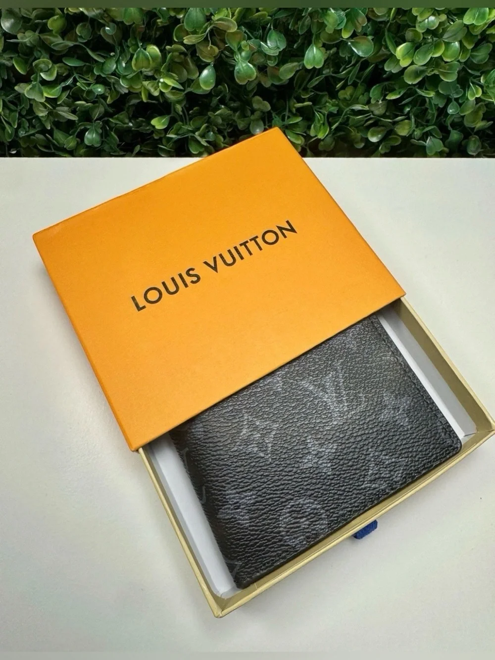 Black LV Monogram Bifold Wallet with ID Window & Card Slots